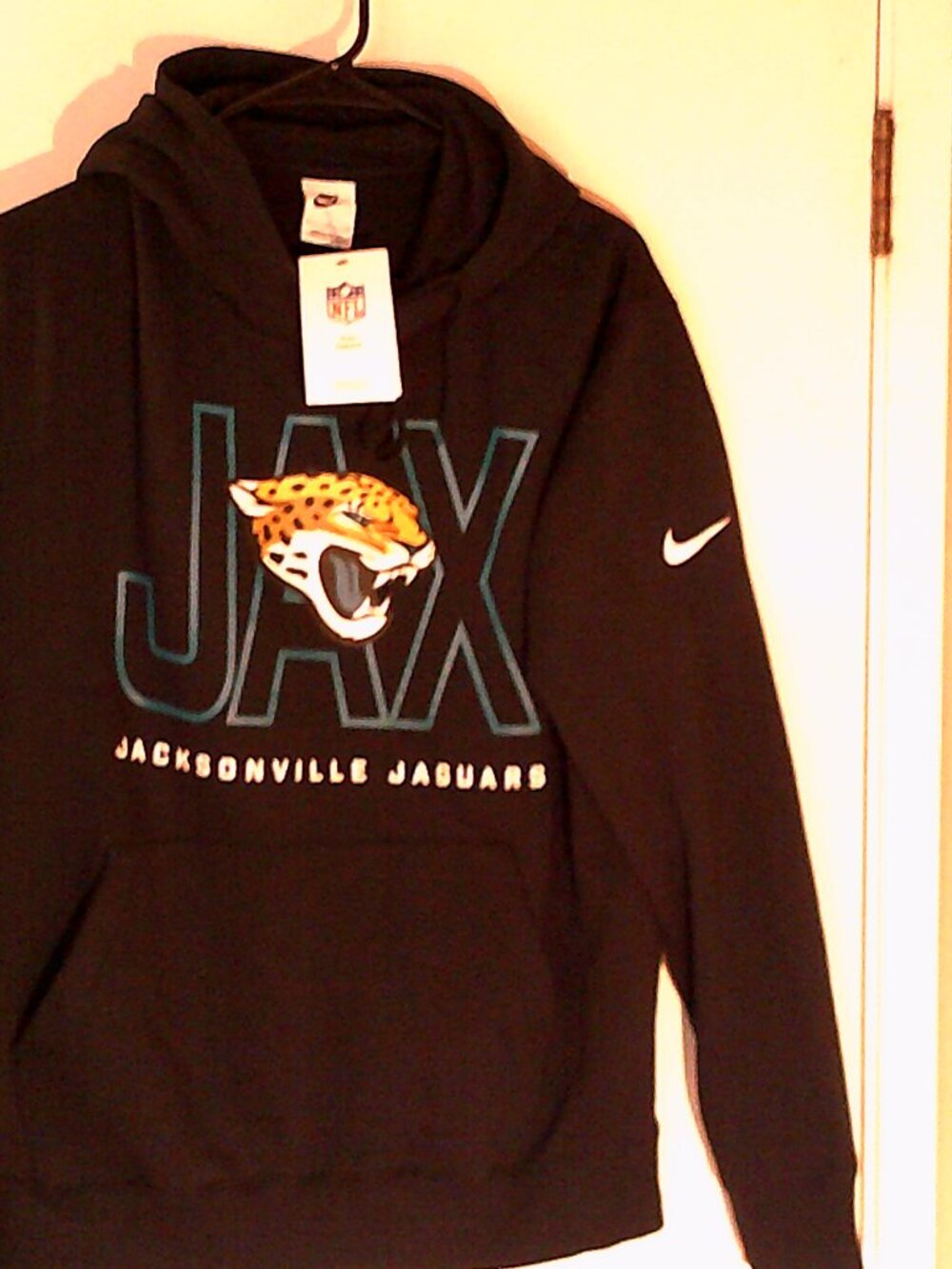 NEW NIKE NFL FOOTBALL "Jacksonville Jaguars PO Hoodie" MEN'S BLACK L NKDKUOA9NE7